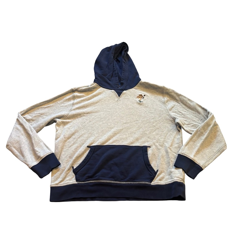 Polo Ralph Lauren Kids XL 18-20 Grey Navy Blue Rugby Polo Bear Hoodie